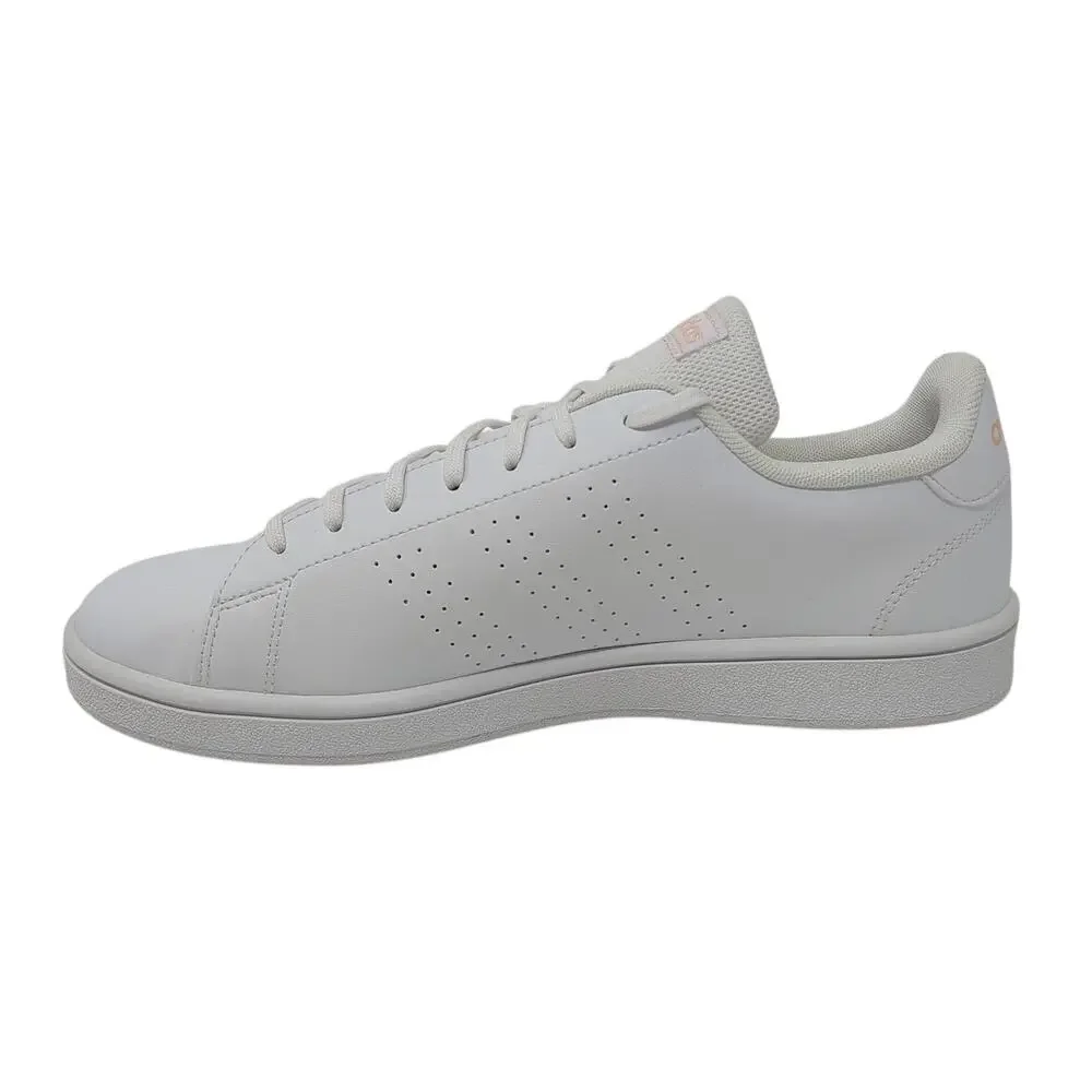New Adidas Shoes Womens 10 Advantage Base 2.0 White Pink Low Top Sneakers - Picture 3 of 10